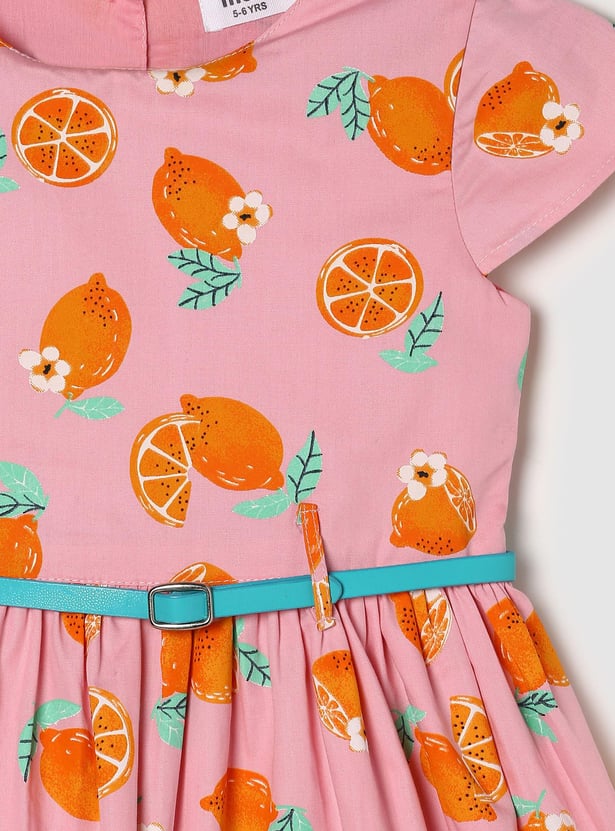 Girls Fruit Print A-line Dress