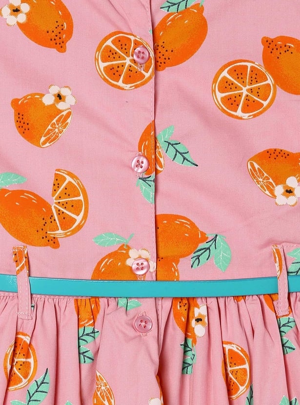 Girls Fruit Print A-line Dress