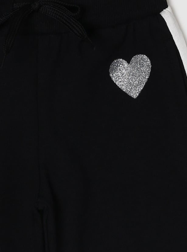 Girls Solid Elasticated Casual Knit Joggers