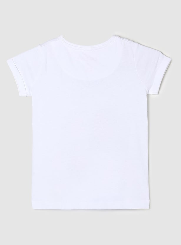 Girls Frozen Printed Short Sleeve T-shirt