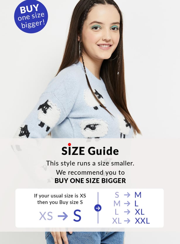 URB_N Women Jacquard Knit Pullover Sweater