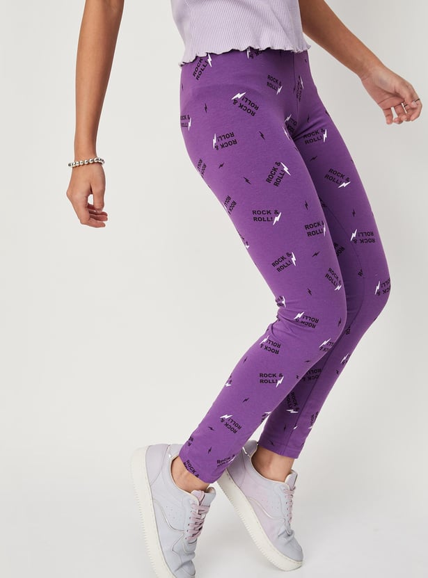 Buy Girls Graphic Printed Leggings Online at just