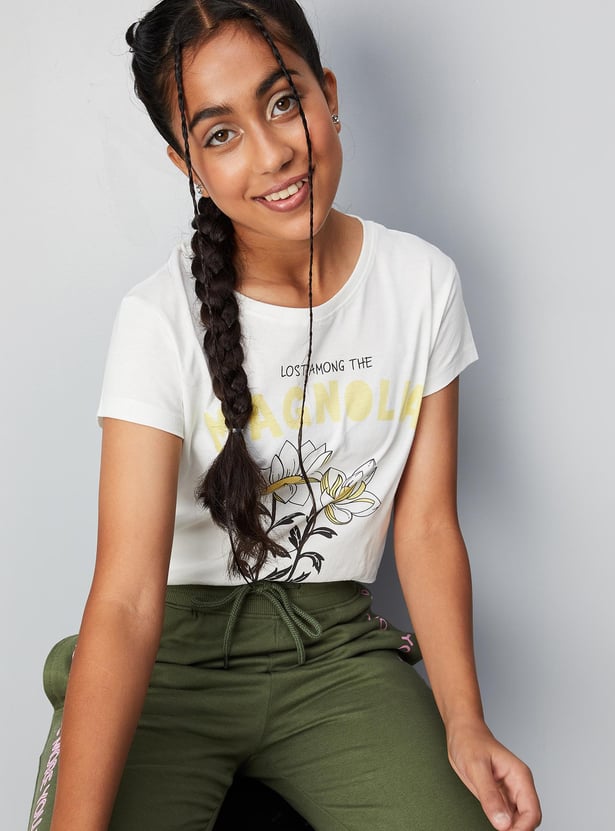 Girls Graphic Printed Basic T-shirt