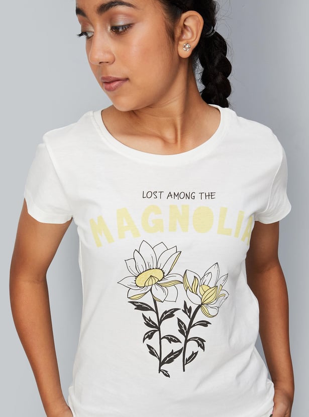 Girls Graphic Printed Basic T-shirt
