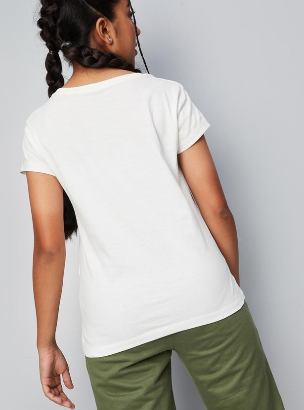 Girls Graphic Printed Basic T-shirt