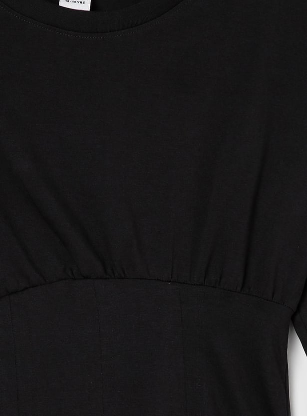 Girls Solid Long Sleeve Top