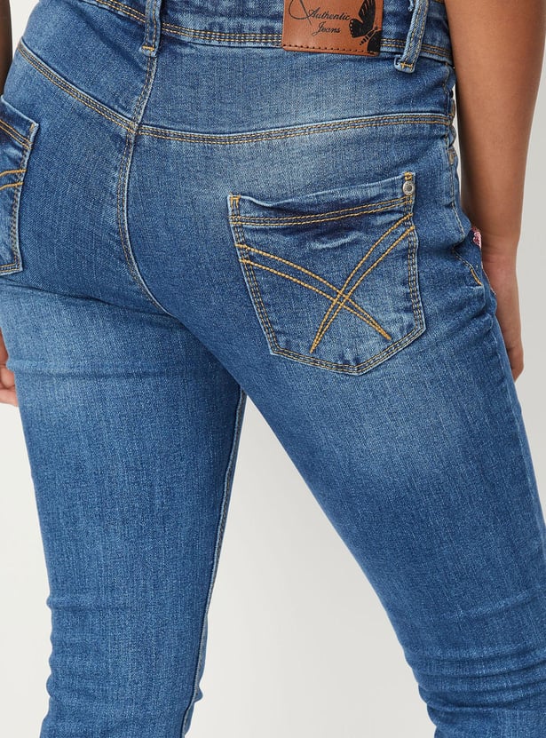 Girls Sequinned Slim Fit Jeans