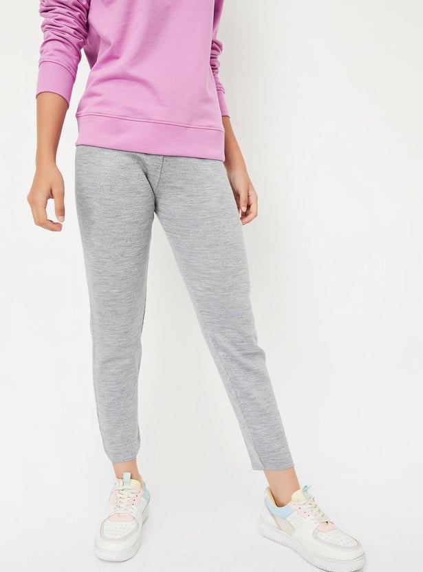 Girls Solid Elasticated Track Pants