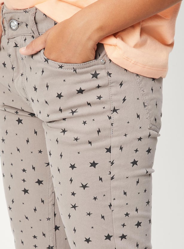 Girls Printed Woven Casual Trousers