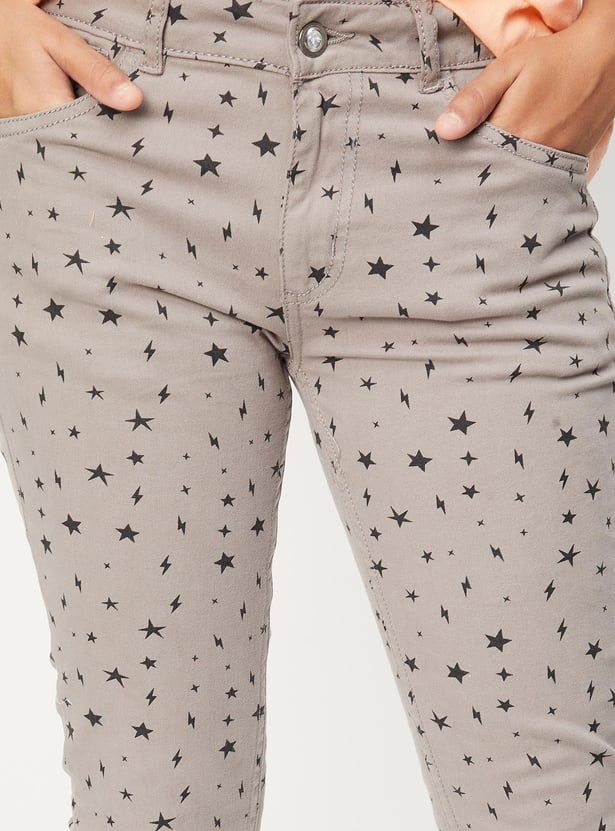 Girls Printed Woven Casual Trousers