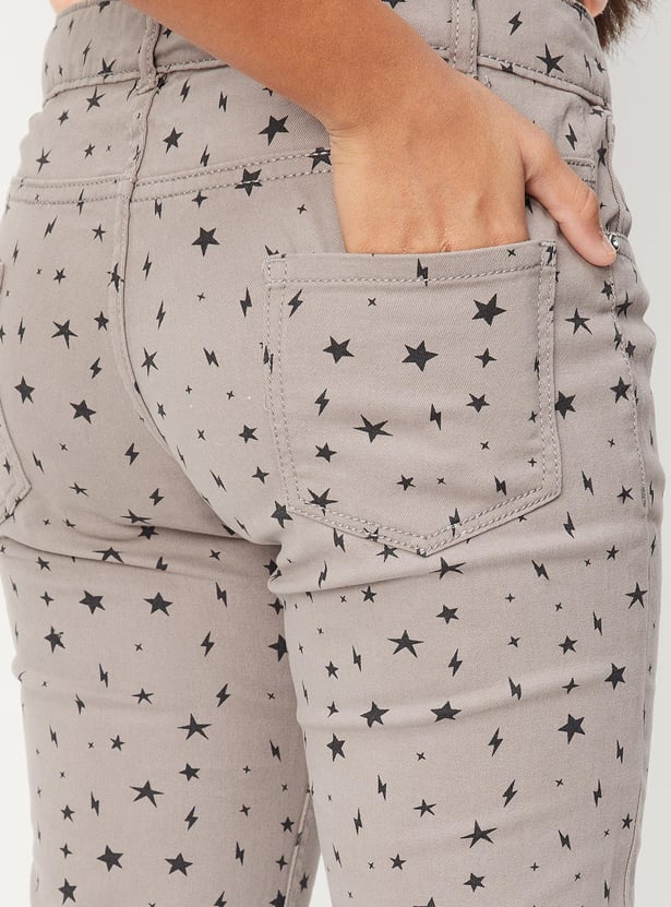 Girls Printed Woven Casual Trousers
