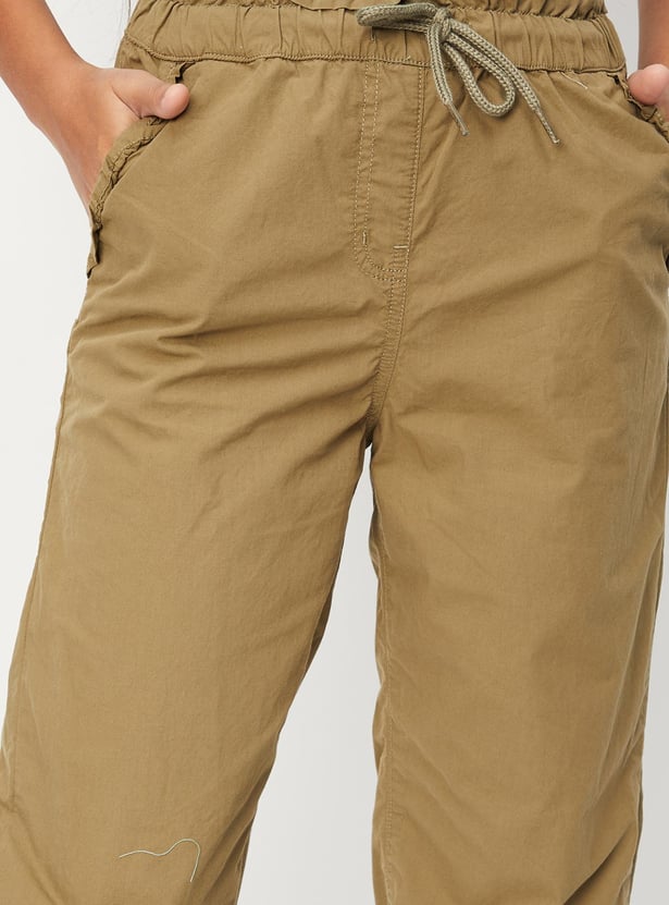 Girls Solid Jogger Trousers