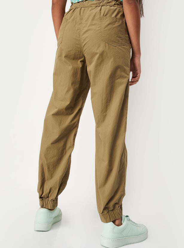 Girls Solid Jogger Trousers