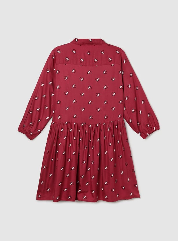 Girls All-Over Print Collared Tunic