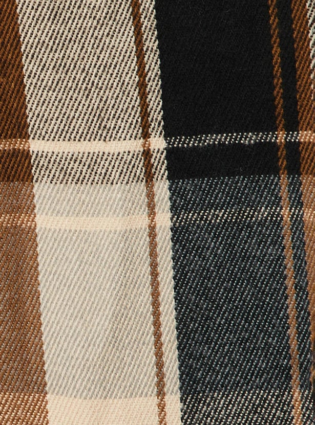 Men Checked Muffler with Fringes