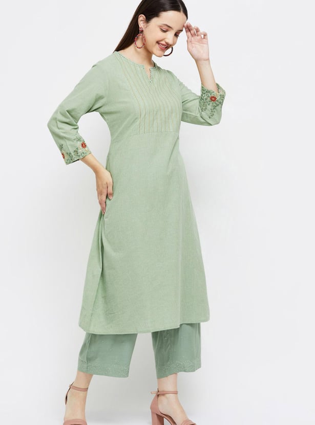 Women Checkered A-line Kurta