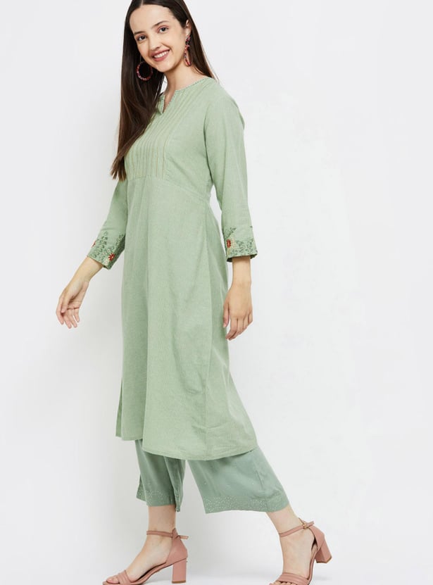 Women Checkered A-line Kurta