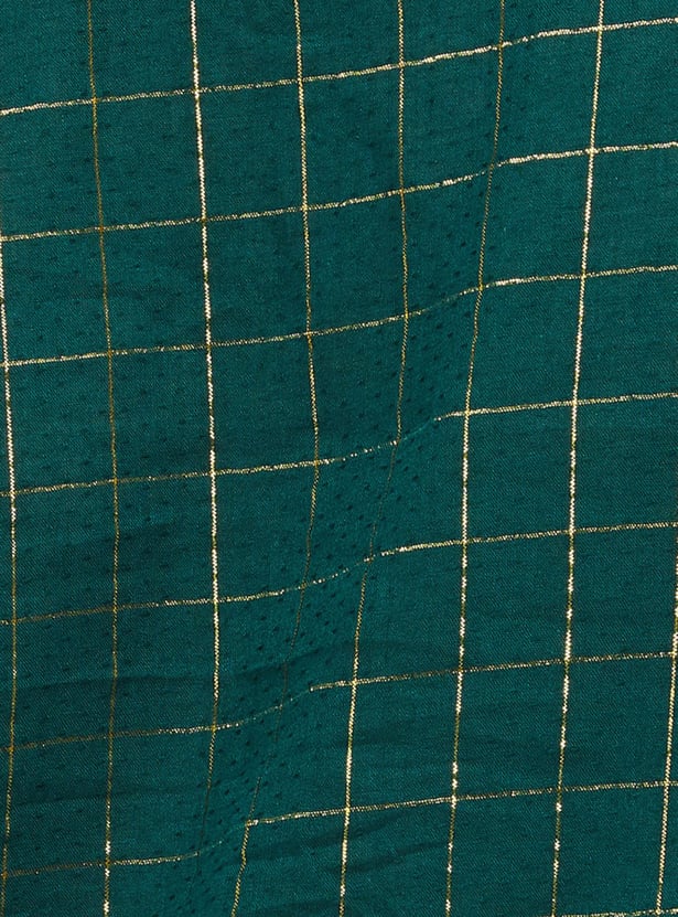 Women Striped Three-Quarter Sleeves Straight Kurta