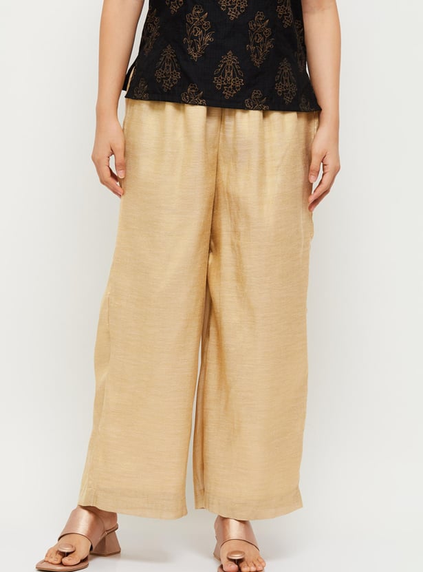 Women Solid Elasticated Palazzos