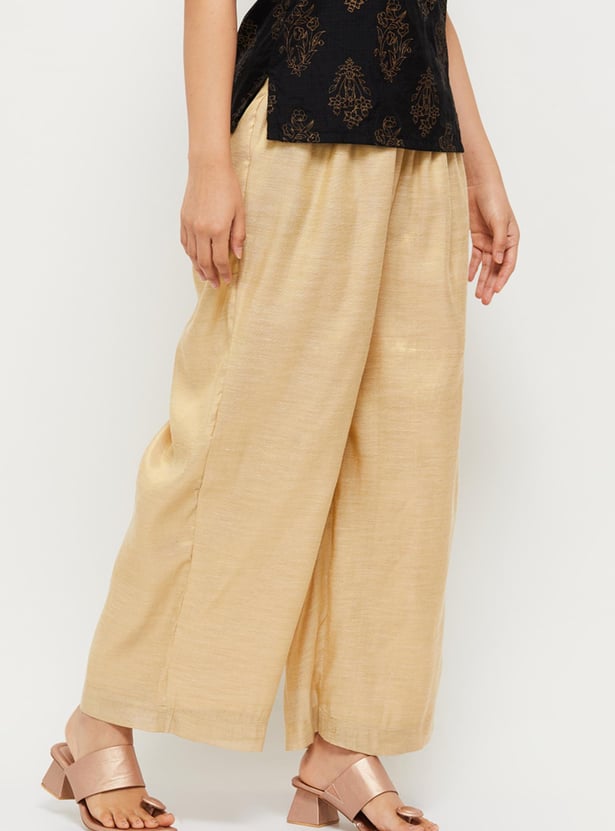 Women Solid Elasticated Palazzos