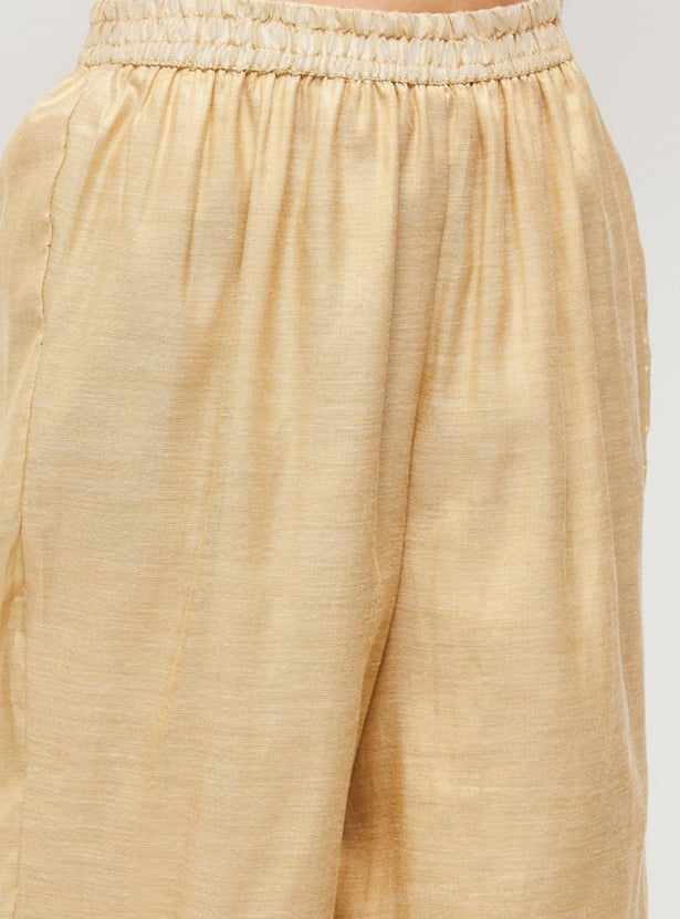 Women Solid Elasticated Palazzos