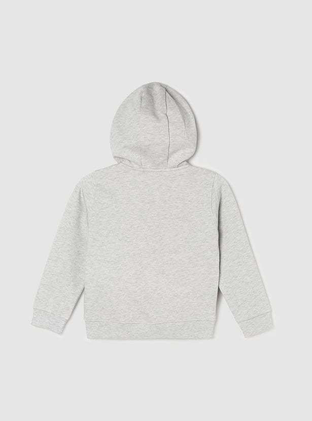 Girls Embroidered Sweatshirt with Hooded Neckline