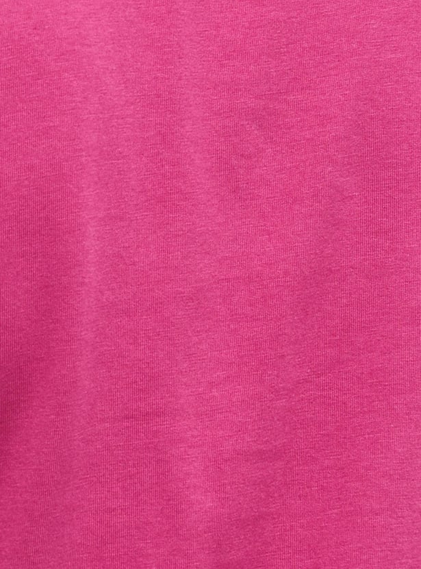 Women Printed Round Neck T-shirt With Elasticated Pyjama