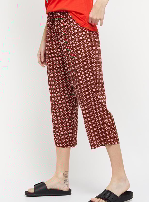 Women Printed Elasticated Capris
