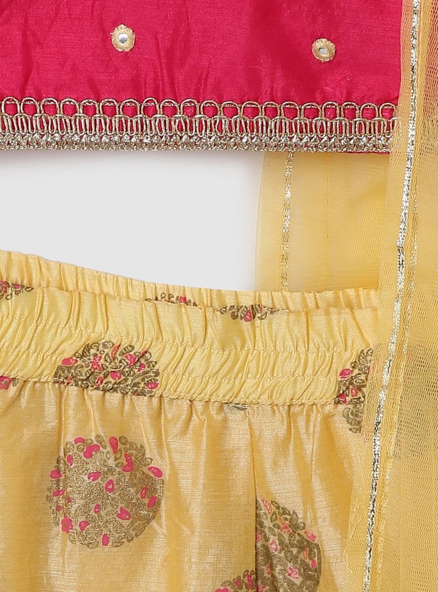 Girls Embellished Lehenga Set with Dupatta