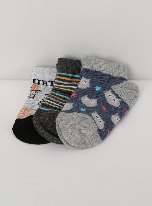 Boys Assorted Ankle-Length Socks - Pack of 3