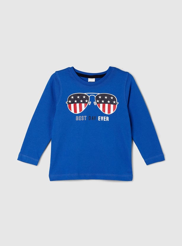 Boys Graphic Print T-Shirt With Solid Pants