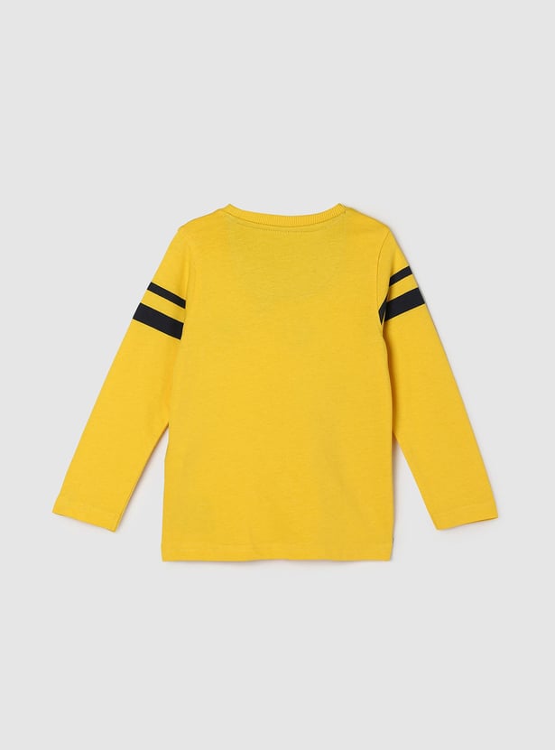 Boys Mickey Mouse Print Long Sleeve T-shirt with Mesh Pocket