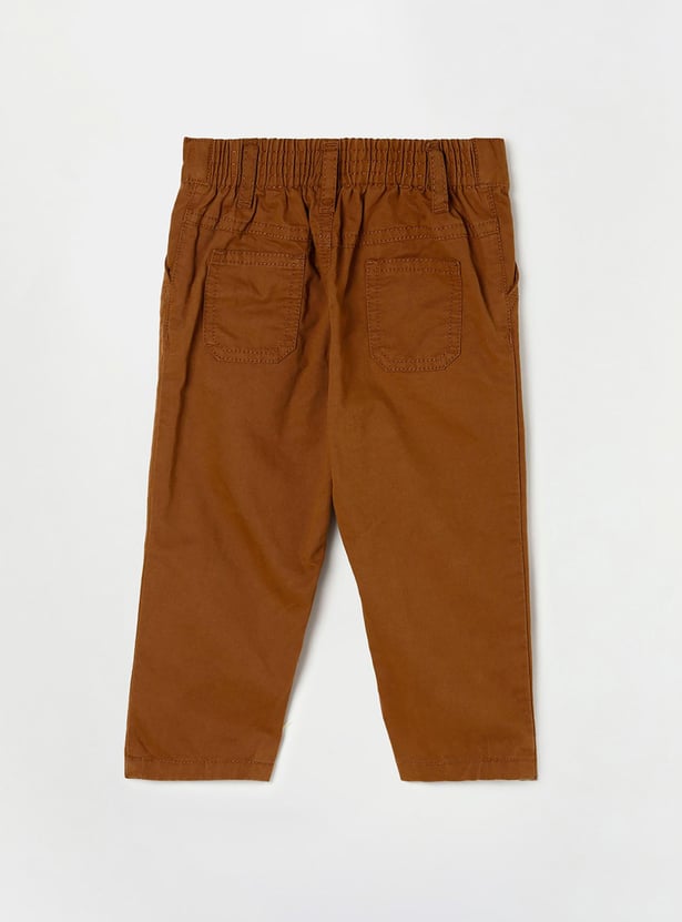 Boys Solid Full-Length Regular Fit Trousers