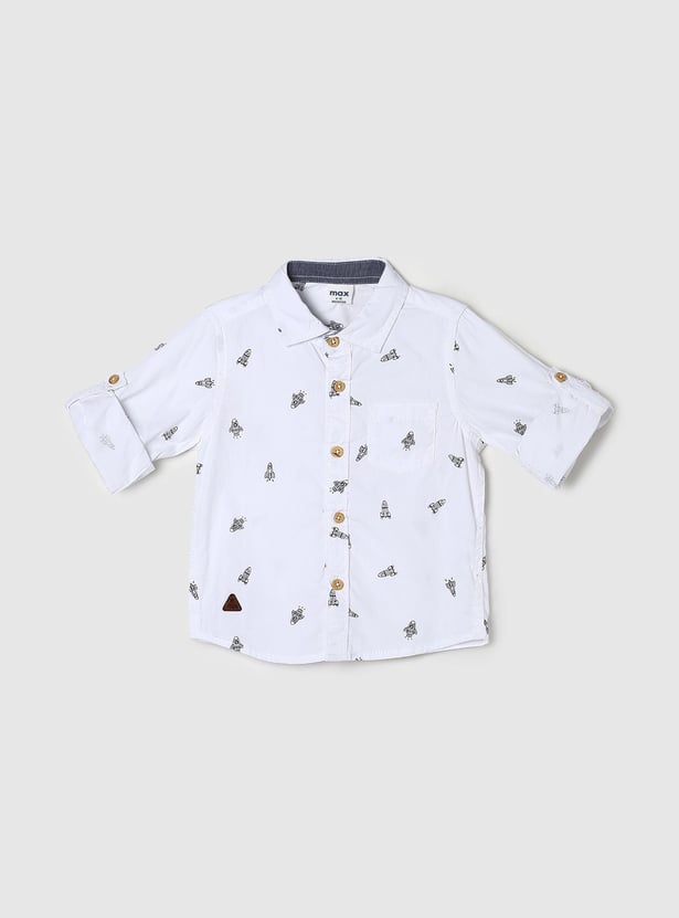 Boys Printed Full-Sleeves Casual Shirt