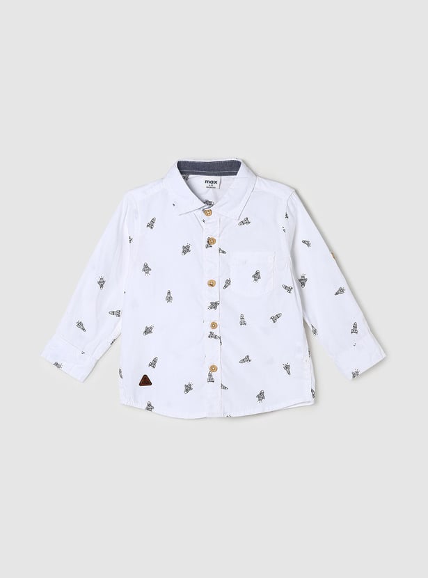 Boys Printed Full-Sleeves Casual Shirt