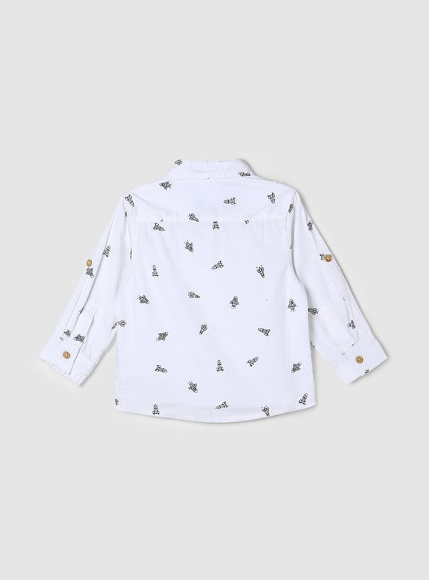 Boys Printed Full-Sleeves Casual Shirt