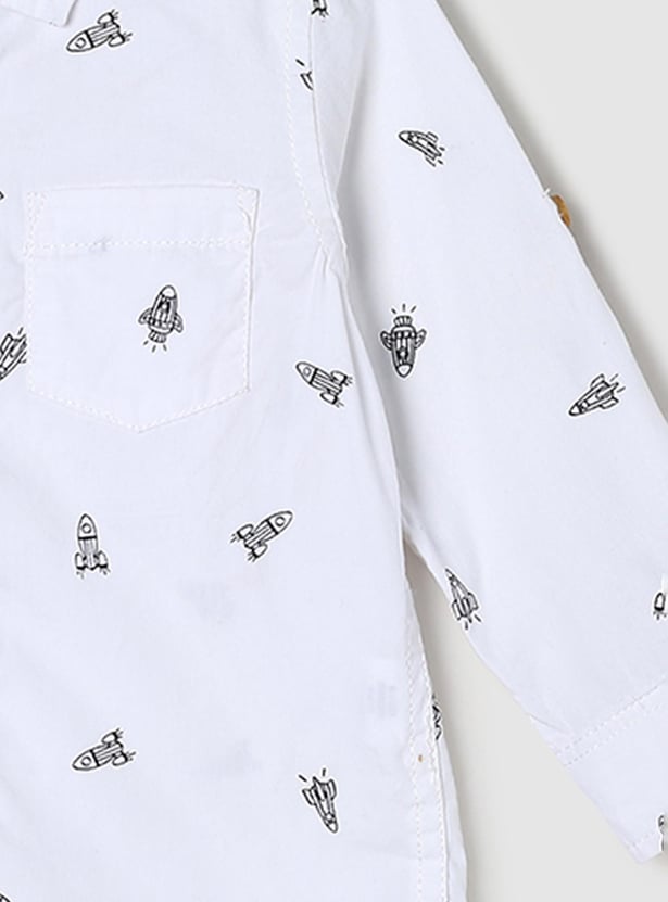 Boys Printed Full-Sleeves Casual Shirt