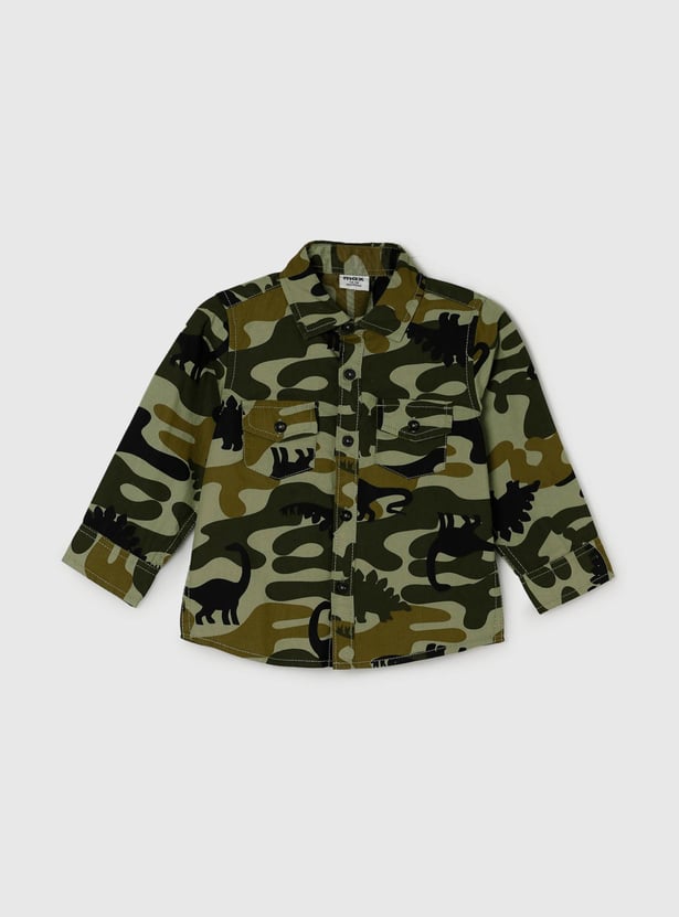 Boys Camouflage Printed Full Sleeves Casual Shirt