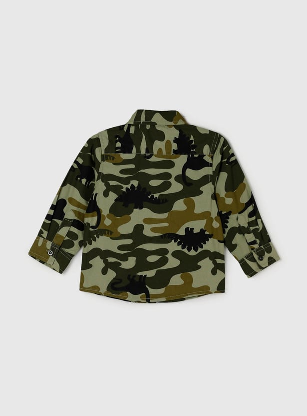 Boys Camouflage Printed Full Sleeves Casual Shirt