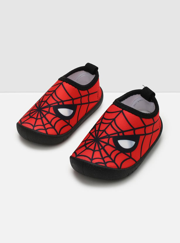 Boys Spiderman Print Slip-On Shoes