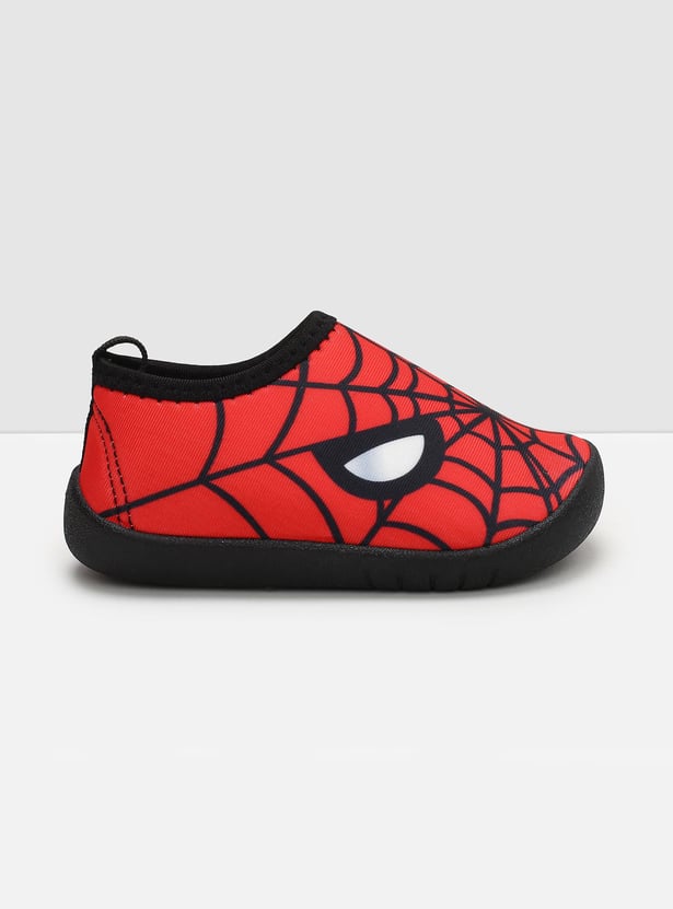 Boys Spiderman Print Slip-On Shoes