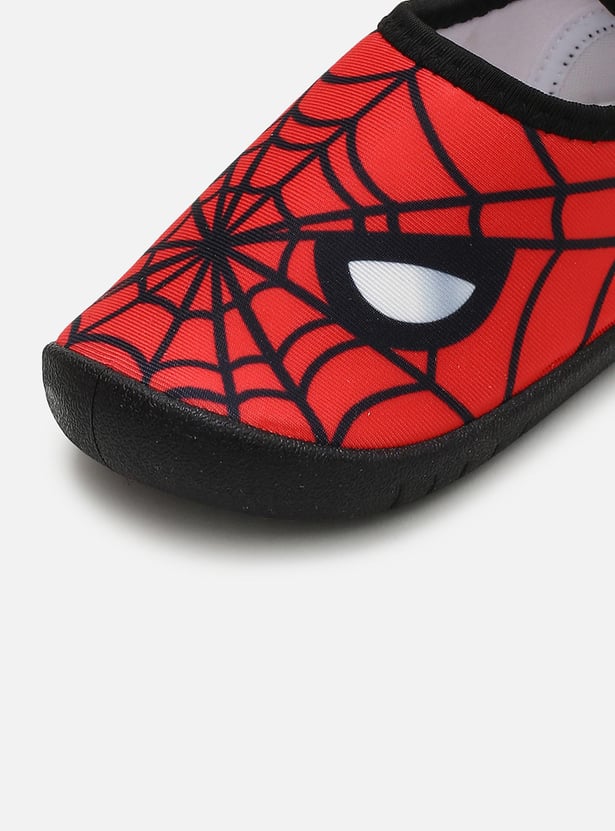 Boys Spiderman Print Slip-On Shoes