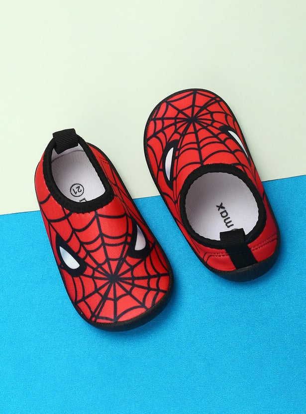 Boys Spiderman Print Slip-On Shoes