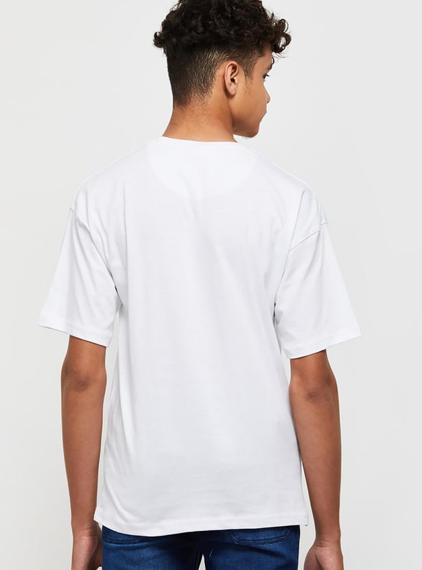 Boys Graphic Printed Crew Neck Regular Fit T-shirt