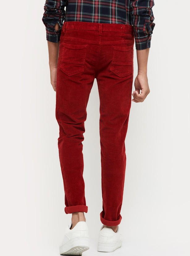 Boys Textured Corduroy Casual Trousers