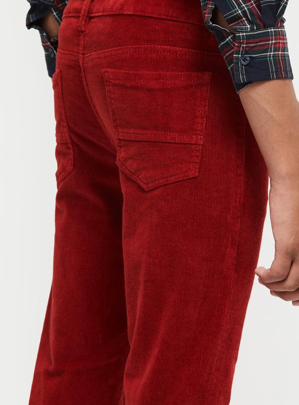 Boys Textured Corduroy Casual Trousers