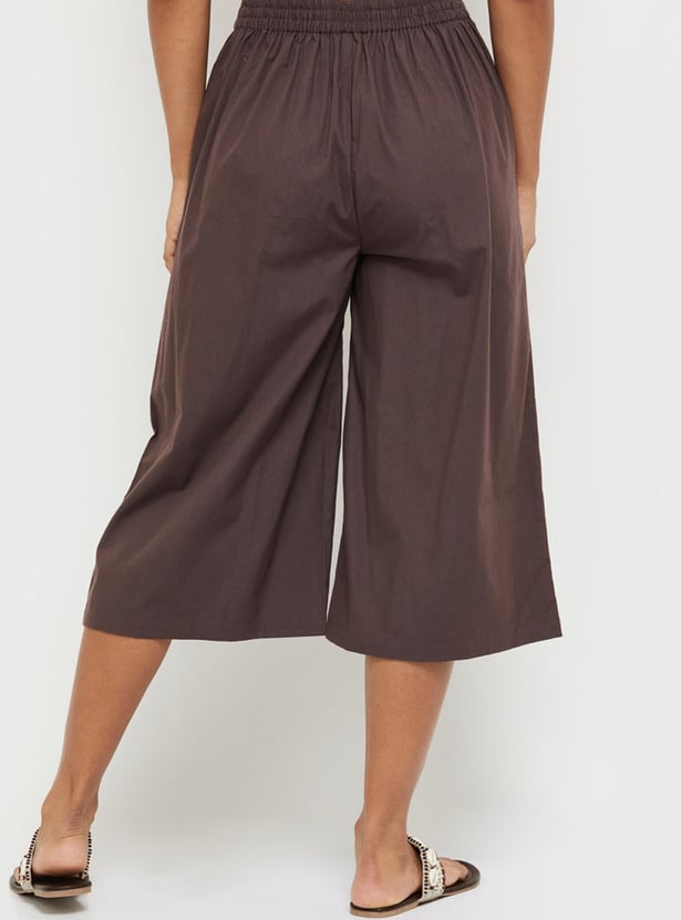 Women Solid Cropped Culottes