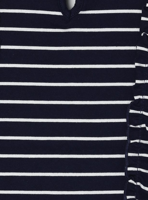 Girls Striped T-shirt with Ruffles