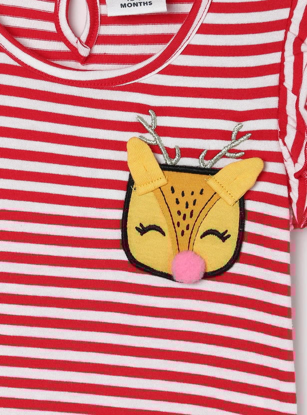 Girls Striped T-shirt with Ruffles