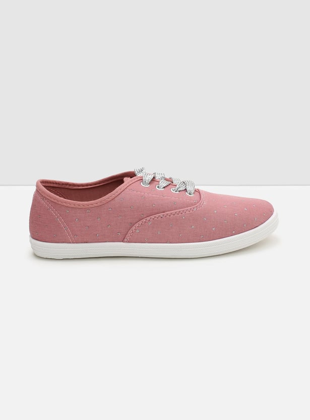 Girls Lace-Up Canvas Shoes